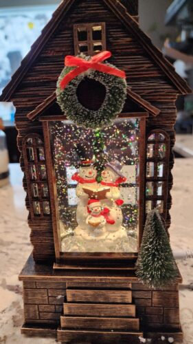 Lighted Snow Globe Lantern with Swirling Glitter photo review